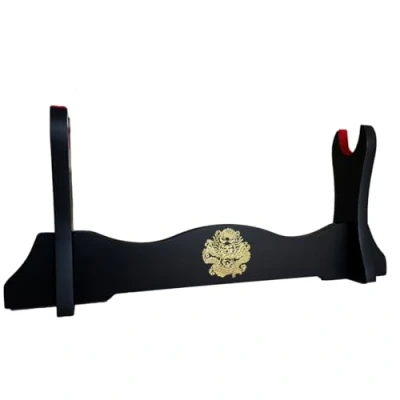Image of Z fiber Sword Holder Japanese Velvet Padded Katana Stand Samurai Display Rack Support All ragon Pattern,1 Tier