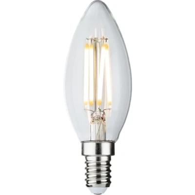 Image of KnightsBridge 230V 4W LED SES Clear Candle Filament Lamp 2700K Dimmable