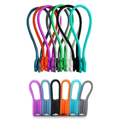 Image of Magnetic Cable Clips, Organizers Reusable Fastening Ties Multipurpose Silicone Organisers Winder for Headphone Lines, USB Cables