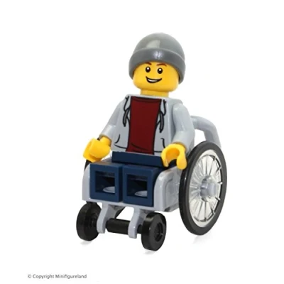 Image of LEGO Town City Fun in the Park Minifigure Disabled Handicapped Man Wheelchair (60134)