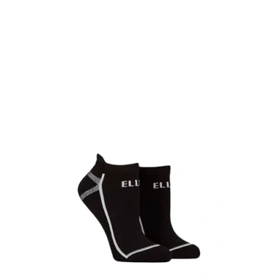 Image of Women&#039;s 2 Pair Elle Sports Cotton Cushioned Trainer Socks Plain Black 4 8