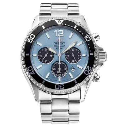 Image of Orient Mako Solar Light Blue Dial Steel Bracelet Men’s Watch RA TX0206L10B