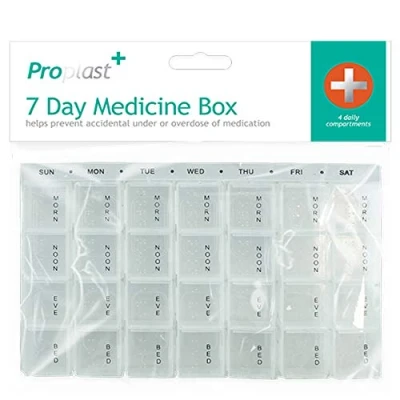Image of Medicine Pill Box Organiser Daily Weekly Tablet Storage 7 Days Dispenser Supplements Vitamins Compartments Travel Week UK Free P&amp;P