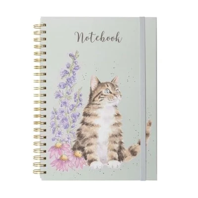 Image of Wrendale Designs Cat Whiskers and Wild Flowers A4 Notebook