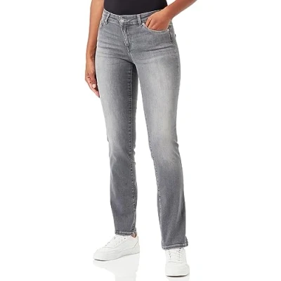 Image of VERO MODA Women&#039;s Vmdaf Mr Straight Jeans Do202 Noos, Medium Grey Denim, 28W x 32L