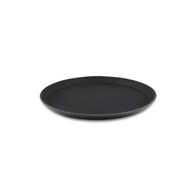 Image of Tuffgrip Super Plastic Rubberized Anti Skid, Non Slip Food Tray, Round, 11&quot; / 27cm Diameter, Black