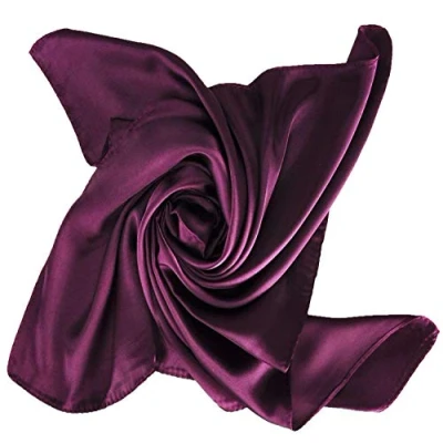 Image of Large Square Plain Nautical Head Neck Scarf Wrap 21 Colours (Plumb)