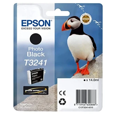Image of Epson C13T32414010 Ink Cartridge for Photo Printer, Black, Genuine