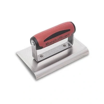Image of Marshalltown 156SSD 6x4 SS Edging Trowel Curved Ends 3/8R, 1/2L Durasoft Grip