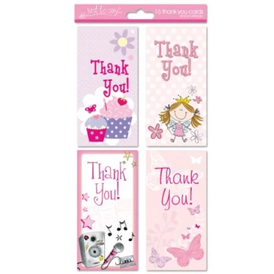 Image of Tallon Just To Say Girl 4 Design Thank You Card (Box of 16 any one design)