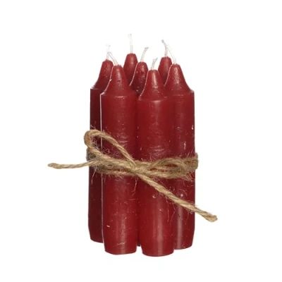Image of comforder Candle Set (7 Pieces), 11 cm Taper Candles Red, Table Plain, 4+ Hours Burning Time