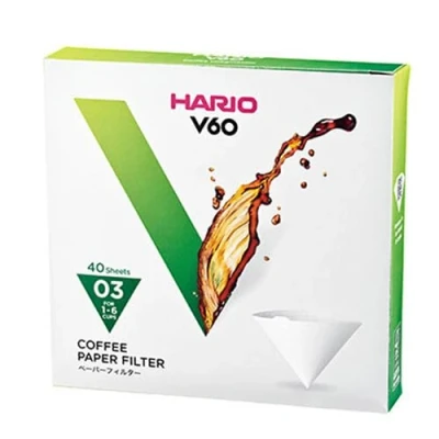 Image of Hario V60 Coffee Filter Papers 40 Sheets, White, Size 3 40pcs