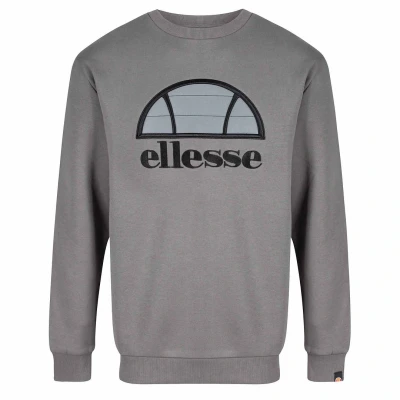 Image of Ellesse Manto Mens Grey Sweater Dark Cotton Size Medium