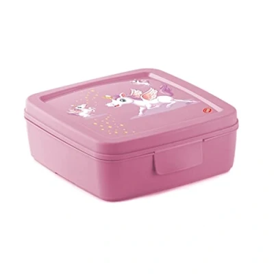 Image of Snips 000794 Square Dino 0.80 LT, Lunch Box Kids, 4 Safety Locks,15x15x7,5 cm, Made in Italy, 0% BPA and Phthalate Free, Plastic, Transparent