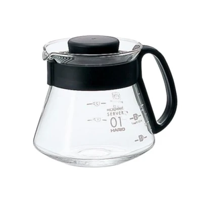 Image of Hario CD V60 01 Microwave 360 ml Cafetière Range Server 360ml, Glass, Black