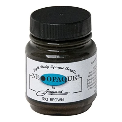 Image of Jacquard Neopaque JAC1592 Brown Acrylic Paint, Ideal for Fabric, Leather, and Mixed Media, Water Based Non Toxic 2.25 oz Bottle