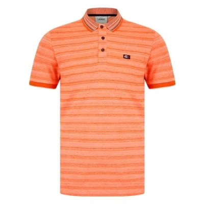 Image of Tokyo Laundry Men&#039;s &#039;Avets&#039; Knitted Jacquard Collar Jersey Striped Cotton Polo Shirt