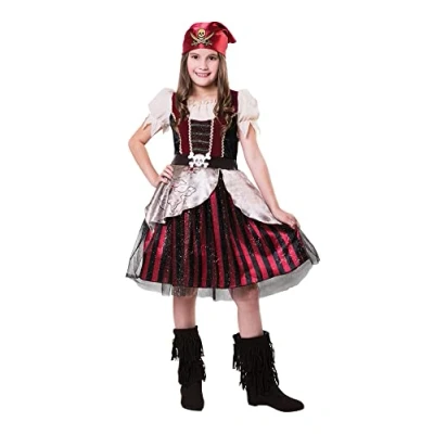 Image of Bristol Novelty CF095 Pirate Girl Costume, Multi Colour, Age 6 8 Years Old