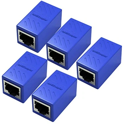 Image of Yeung Qee RJ45 Coupler 5 Pack Ethernet Extension, for Cat7/Cat6/Cat5e/Cat5 Cable Network Female to (blue)