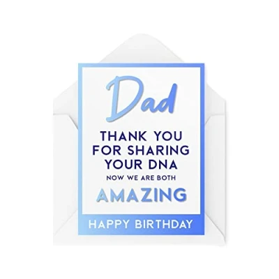 Image of Funny Birthday Cards for Dad Greeting Card Him Thanks Sharing My DNA Amazing Comedy Humour Joke CBH183