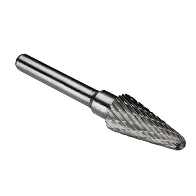 Image of sourcing map Double Cut Tungsten Carbide Rotary File 15/32 inch Head 6mm Shank Cone Shaped