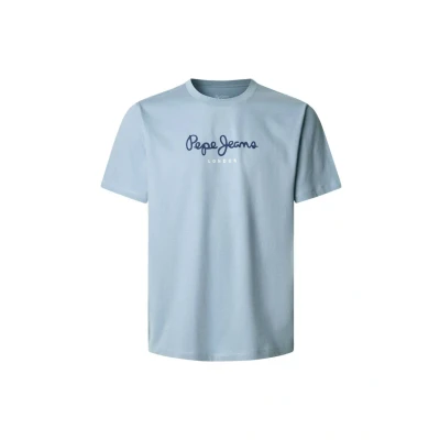Image of Pepe Jeans EGGO Print Tshirt, Men&#039;s, Size: Large, Light thames blue