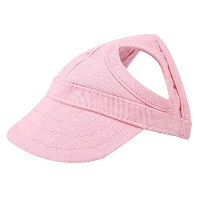 Image of Fdit Pet Dog Cat Baseball Outdoor Cap Sunbonnet Adjustable Stripe Summer Travel Sport Hat (S Pink)