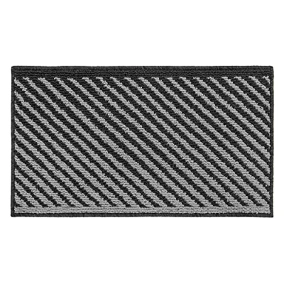 Image of JVL Stellar Machine Washable Latex Backed Doormat, 40x70cm, Black