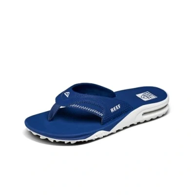 Image of Reef Mens Fanning Pregame Flip Flops Navy/White 7 UK