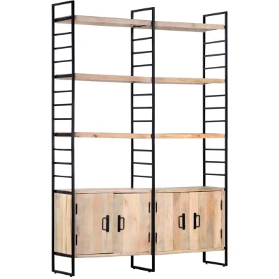 Image of vidaXL 4 Tier Bookcase 124x30x180 cm Solid Mango Wood