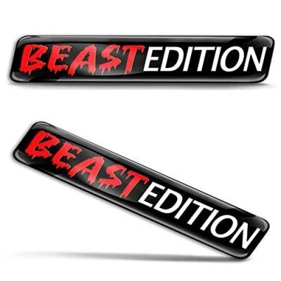 Image of Biomar Labs KS 172 3D Gel Silicone Sticker Beast Badge Red Stickers Car Motorcycle Bicycle Window Door Laptop