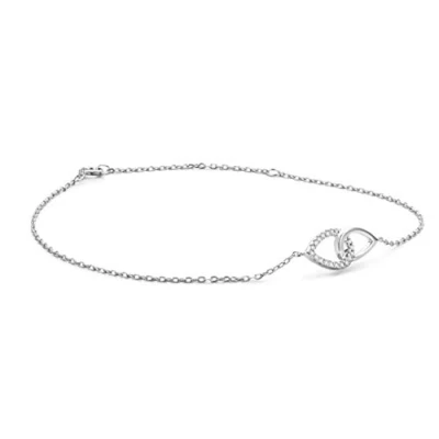 Image of Miore bracelet 9 kt 375 white gold links with brilliant cut diamonds 0.09 ct