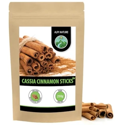 Image of Cassia bark, Cinnamon Sticks (250g, 8.8oz), 100% Pure, Gently Dried, Naturally Without additives, Vegan