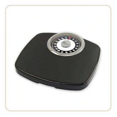 Image of LITTLE BALANCE 8400 Comfort Confort 180 Mechanical Bathroom Scales, kg, Rubber, Black &amp; Chrome