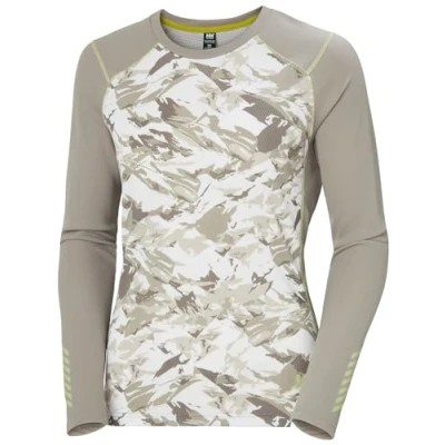 Image of Helly Hansen Womens W LIFA Active Graphic Crew, Terrazzo Mountain Camo, XS