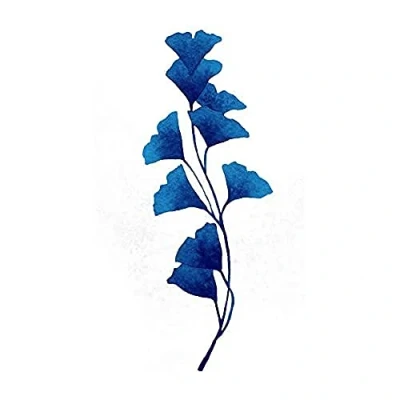 Image of Wee Blue Coo Navy Watercolour Flowers Unframed Art Print Poster Wall Decor 12X16 Inch