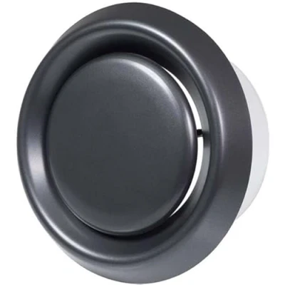 Image of Ø 100mm / 4&#039;&#039; Adjustable Diffuser Universal Air Supply/Exhaust Valve Ventilation Ducting Cover Mounting Frame ABS Plastic Anthracite