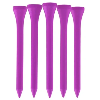 Image of TH Golf Bamboo Tees 70mm Pack of 50 &amp; 100 Multiple Colour Options Premium Eco Friendly Sustainable Durable (Pack 100, Purple)