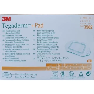 Image of Tegaderm 3582 Bandages, Pad 3M, 5 cm x 7 (Pack of 50)