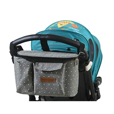 Image of Pram Buggy Organiser Bag Stroller Storage unctional with Cup Holders Large Capacity multifunktional Universal for Pushchair