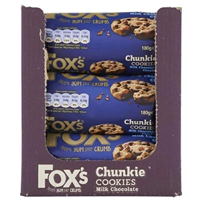 Image of Fox&#039;s Milk Chocolate Chunk Cookies (9 packets x 180g)