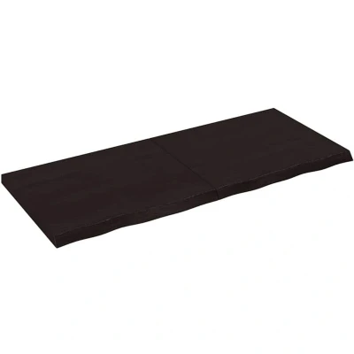 Image of vidaXL Bathroom Countertop Dark Brown 120x50x(2 4) cm Treated Solid Wood