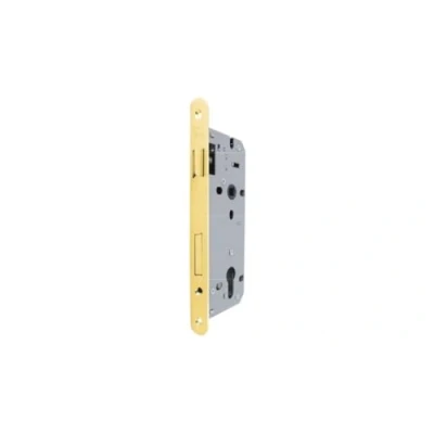 Image of YALE Y52X1050 Y52X Wooden Door Mortise Lock, with Round Edge Front, Entry 50 mm, Center Distance 85 Polished Brass