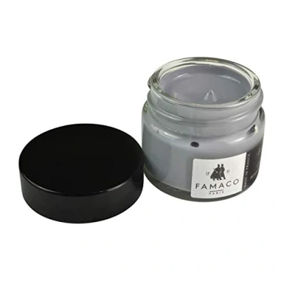 Image of Famaco Leather Repair &amp; Dye Cream Self Seal Colourant for Quick and Easy Suitable Sofas, Car Seat, Shoes, Handbag, More (Dark Grey)