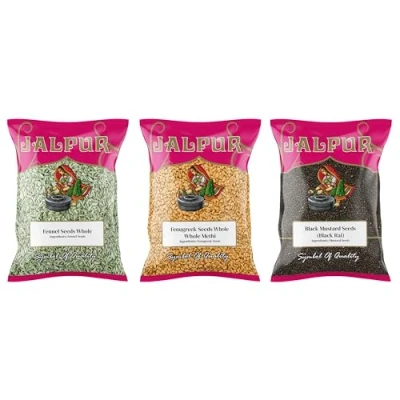 Image of Jalpur Millers Spice Combo Pack Fennel Seeds 500g Fenugreek Black Mustard (3 Pack)