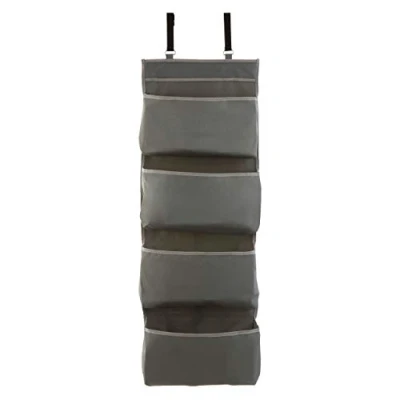Image of Premier Housewares 4 Tier Over Door Hanging Organiser, green/grey, 10 x 34 90 cm