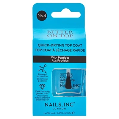 Image of Nails.INC Better On Top Quick Drying Coat, Dries in 45 Seconds, Enriched with Peptides to Hydrate Nails, Cruelty Free, Vegan