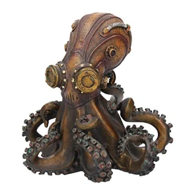 Image of Nemesis Now Steampunk Octopus Figurine, Resin, Bronze, 19cm