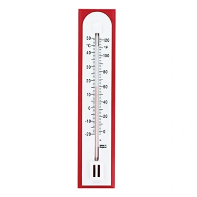 Image of Accurate Room Thermometer For Use As Temperature In The Home Office Garden or Greenhouse Easily Wall Mounted (Red)
