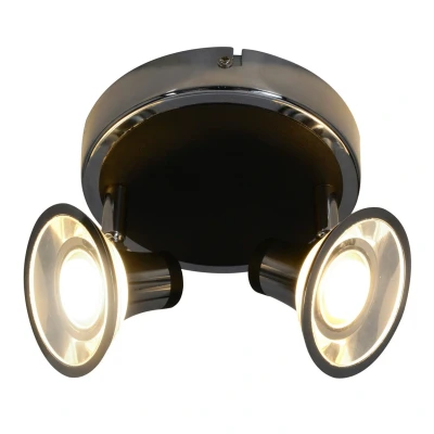 Image of Neapel LED Twin Ceiling Spotlight Chrome 3000K